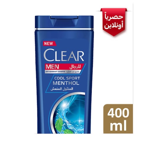 Clear Cool Sport Anti Dandruff Shampoo With Menthol White 400ml