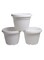 vsell24&nbsp;Set Of 3 Indoor And Outdoor Plastic Round Flower Pot With Drainage Holes And Saucer For Gardens-46X44CM