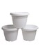 vsell24&nbsp;Set Of 3 Indoor And Outdoor Plastic Round Flower Pot With Drainage Holes And Saucer For Gardens-46X44CM