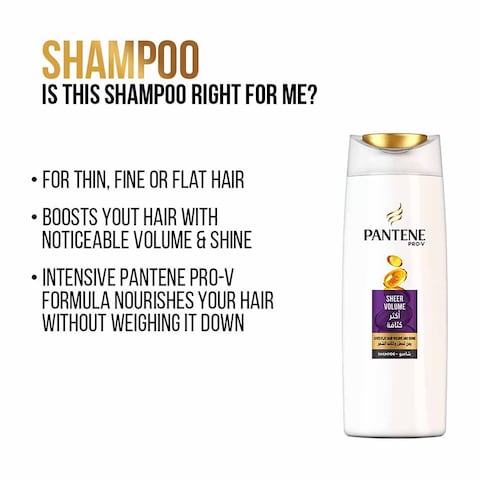 Pantene Pro-V Shampoo, Sheer Volume - 600 ml