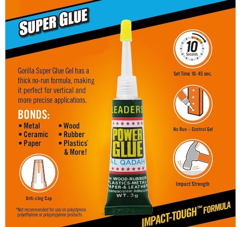 Super Glue 2.5g per Tube - Fast Dry Instant Bonding - Strong Adhesion Liquid Glue with Precision Applicator - Pack of 12