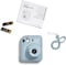 Fujifilm Instax Mini 12 Instant Film Camera, Auto Exposure With Built-In Selfie Lens, Pastel Blue
