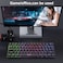 HXSJ Wired Gaming Keyboard RGB Streamer Wired Keyboard 61-key Gaming Keyboard for Game/Office(V700 Black)