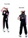 Mei Homecenter Girl's 2 Piece Outfit Long Sleeve Track Jacket and Pant Long Set, 13-15 Years, Black &amp; Pink