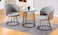Yulan Coffee Restaurant Table And Chairs, Metal Frame Velvet Fabric Seat Revolving, Table And Chair Combination Office Business Lounge Hotel Living Tea Shop Ideal For Home (Grey) Yl21111-490