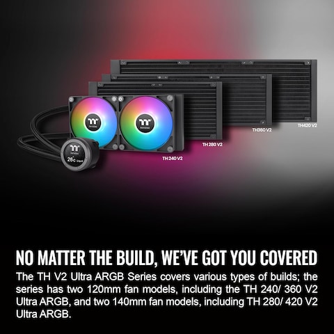 Thermaltake Th360 V2 Ultra ARGB Sync/Alo Liquid Cooler/ARGB Fan 120 * 3/PWM 500~1500Rpm/Water Block 2.1&quot; Lcd/Black, Cl-W384-Pl12Sw-A