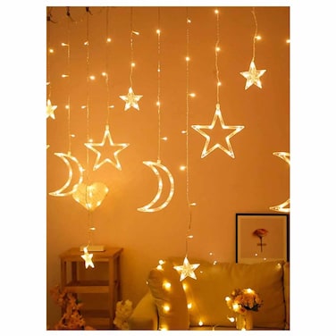 ستارة نجوم و هلال مضيئة - 3 متر - 12 لمبة