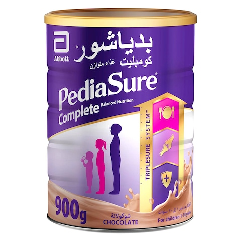 Buy PediaSure Complete Chocolate Flavour Health And Nutrition Drink Powder 1 to 10 yrs 900g in UAE