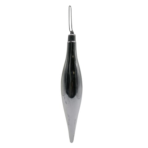 Christmas Ornament Shiny Hanging Icicle 13cm Silver