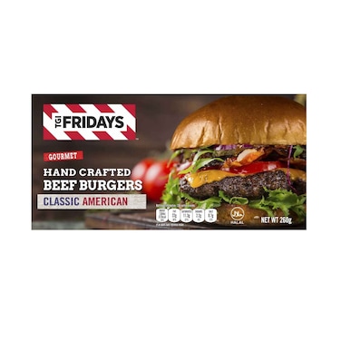TGI Fridays Hand Crafted Beef Burgers 260g