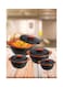 UTC 4-Piece Premium Insulated Casserole Set Black/Red 3 Liters