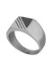 Guy Laroche Stainless Steel Ring with Black Ion Plating Sz 62 For Men, Silver and Black, 4TX002AV-62