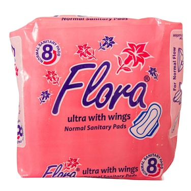 Flora Ultra With Wings Normal Sanitary Pads 8 Count