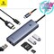 Baseus USB-C Hub 7-in-1 with 4K HDMI, 100W Power Delivery, RJ45 Ethernet, 2 USB-A 3.0, 5Gbps Data Ports, micro SD Card Reader, for Air MacBook Pro XPS, Huawei MateBook other Type-C port devices Grey