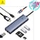 Baseus USB-C Hub 7-in-1 with 4K HDMI, 100W Power Delivery, RJ45 Ethernet, 2 USB-A 3.0, 5Gbps Data Ports, micro SD Card Reader, for Air MacBook Pro XPS, Huawei MateBook other Type-C port devices Grey