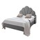 In House Napoli Velvet Bed Frame - King - 200x200 cm - Gray