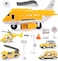 Cargo Aircraft Aeroplane Car Toy with cars more Play Set Kids- Cargo plane toy Transport plane toy - Airplane toy with Cargo carrier airplane toy Diecast cargo plane toy flying toy(Yellow)