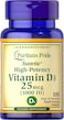 Puritan's Pride Vitamin D3 1000 IU Softgels, 100 Count