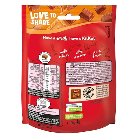 Nestle KitKat Bites Lotus Biscoff Milk Chocolate 90g