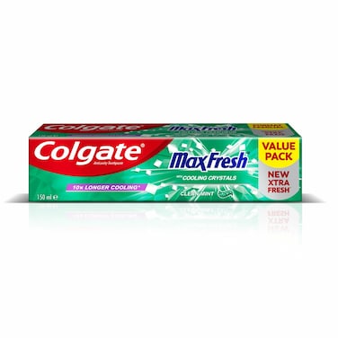 Colgate Max Fresh Toothpaste With Cooling Crystals Clean Mint Gel Toothpaste 150ml