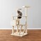 Vsell24 Extra Large Multi-Level Cat Tree With Steps And Cat Condo Sisal Scratching Posts With Intractive Toys And Bed 149X70X60Cm Beige