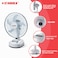 Rechargeable Fan Portable Desk Fan AC/DC 3 Speed Oscillating with LED Light Fan 10inch 18W