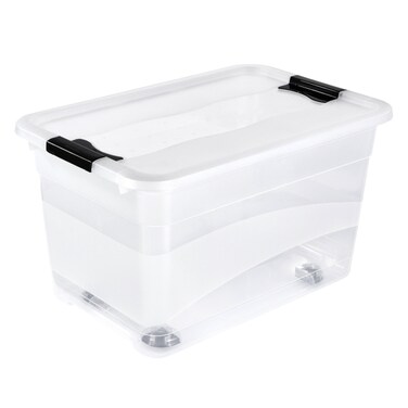 Okt Storage Box Transparent  With Casts 52L