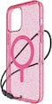 BodyGuardz Carve Glitter designed for iPhone 15 PRO compatible with MagSafe case cover with Lanyard - Pink Pizzazz