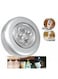 Voberry - 4 LED Powered Stick Tap Touch Light For Car Home Silver Multicolour