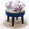 Wooden Twist Blush Puffy Ottoman Stool For Living Room ( Purple &amp; Blue )
