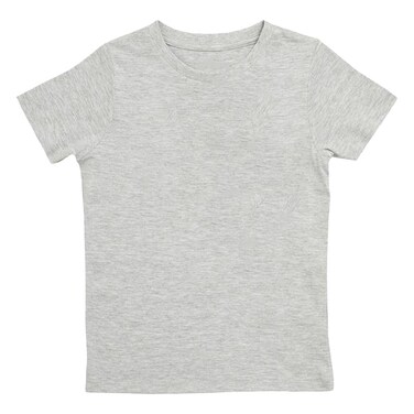 Boys Plain T-Shirt 7-8 Years Grey Marl