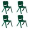 Esqube Baby Chair, Kids Plastic School Study Chair, Green - Pack Of 4