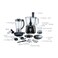 Daewoo Food Processor With 28 Functions, 800W, Black, DFP 3170, 2 Year Warranty