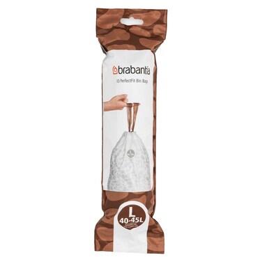 Brabantia Bin Liner Bag White 45L Pack of 10