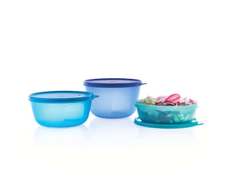 Tupperware Seal &amp; Go Large Bowl Set, Blue, Plastic, 600m