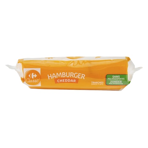 Carrefour Hamburger Cheddar Cheese Slices 150g x 8 Pieces
