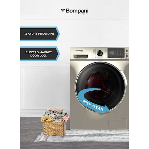 Bompani 8kg Front Load Washer, 16 Programs, 1-Year Warranty-Silver BO3003BI2878SS