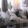 GOLDEN HOME  6-Piece King Size Duvet Cover Set, 1 Duvet Cover + 1 Fitted Sheet + 4 Pillow Cases, Microfibre, Muesli