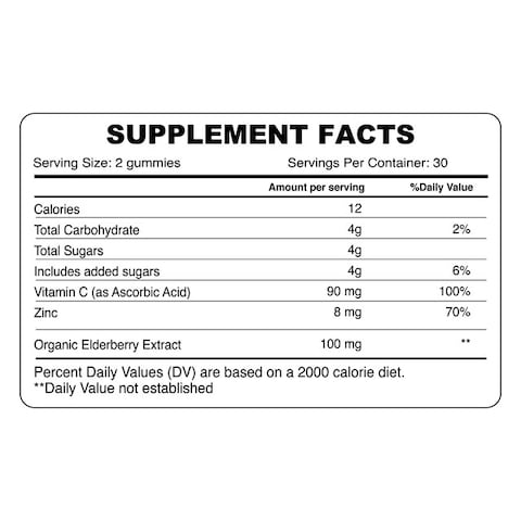 Organic Earth Elderberry Immunty Gummies - Kids - Pack of 60