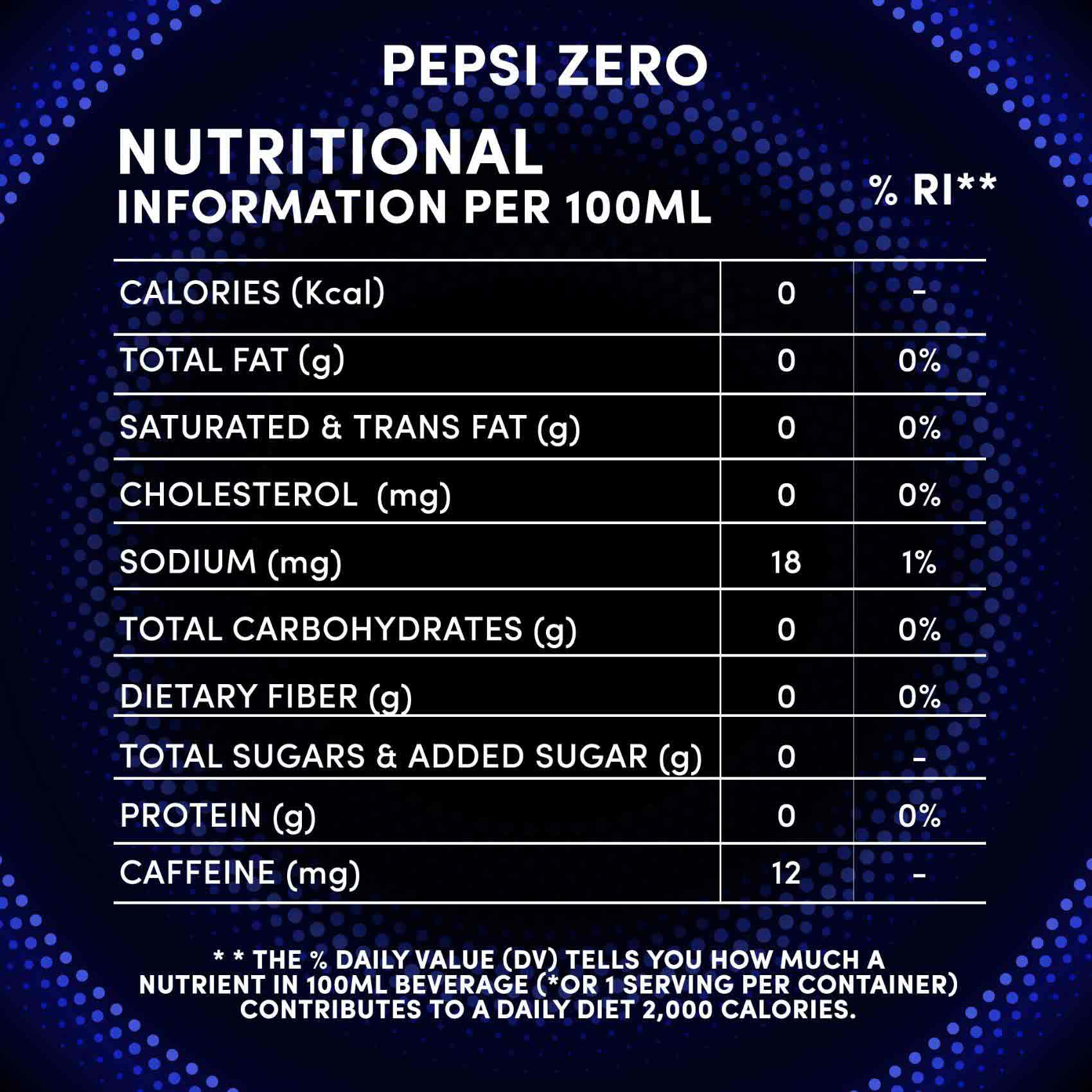 Pepsi Zero Cola Beverage Bottle 500ml