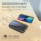 Promate Solar Power Bank, Portable 20000mAh Battery Charger with Built-in 5V/2.1A USB-C and Lightning Cables, 20W USB-C Power Delivery and Dual QC 3.0 Ports for iPhone 13, Galaxy S22, SolarTank-20PDCi
