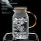 1Chase Heat Resistant Borosilicate Glass Water Pitcher With Bamboo Lid And Stainless Steel Strainer For Tea, Coffee, Juice And For Daily Use,1800 ml (Only Pitcher).