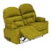 In House Velvet Double Cinematic Recliner Chair With Cups Holder - Gold - NZ80