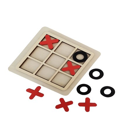 Crative Kids and Adults Wooden Tic Tac Toe Board And Crosses Game Set For Family Friends
