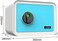 Rubik Safe Box With Biometric Fingerprint Lock, A4 Document Size Safety Deposit Box For Home Office Shop RB25QC9 (25x35x28cm) White/Blue