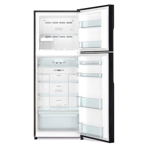 Hitachi 366L Net Capacity Top Mount Double Door Refrigerator Brilliant Silver- RVX500PUK9KBSL