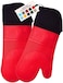 Homwe Homwe Extra Long Professional Silicone Oven Mitt, Oven Mitts With Quilted Liner, Heat Resistant Pot Holders, Flexible Oven Gloves, Red, 1 Pair, 14.7 Inch