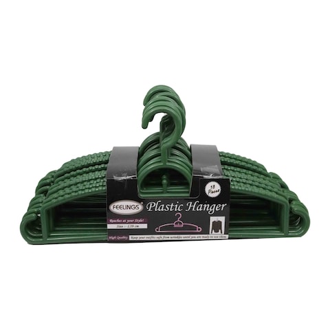 Feelings Plastic Hanger Green 39cm 18 PCS