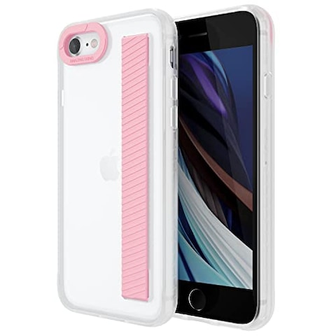 Amazing Thing Titan Pro designed for iPhone SE 3 (2022) case cover with Band - Pink