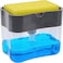 Generic As - 2 In 1 Sponge Rack Shelf Soap Detergent Dispenser Pump, Large Capacity With Sponge, 1 Hand Operation (2)